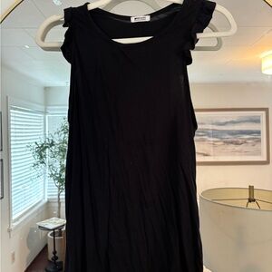 LAmade Black Sleeveless Dress with Ruffle Detail